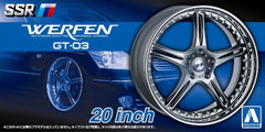 1/24 Aoshima Tuned Parts #51 SSR Werfen GT-03 20inch (Wheels, Tires & Poly Caps, 4 pieces each)