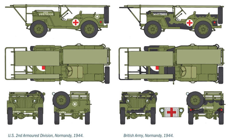 1/35 Italeri #0326 U.S. 1/4 ton 4 x 4 Truck Ambulance Jeep