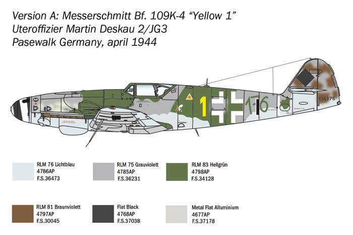 1/48 Italeri #2805 German Fighter Messerschmitt Bf109 K-4