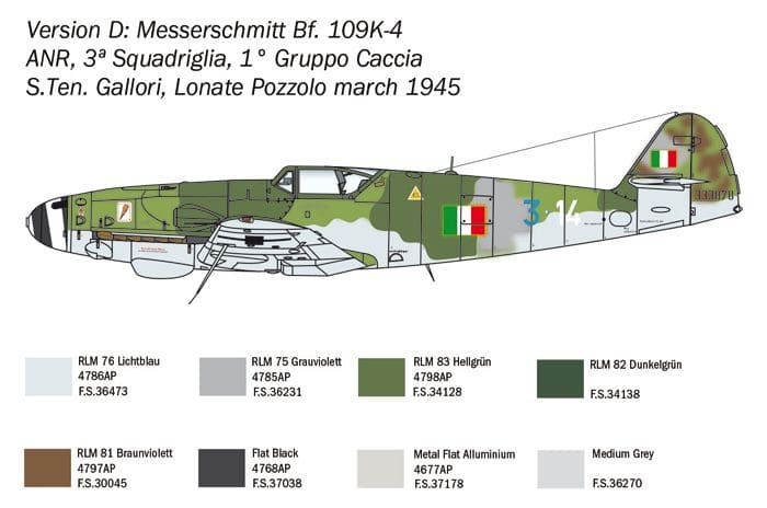 1/48 Italeri #2805 German Fighter Messerschmitt Bf109 K-4