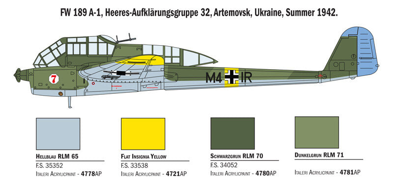 1/72 Italeri #1404 German Recon Focke-Wulf Fw189 A-1/A-2 Uhu