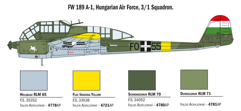 1/72 Italeri #1404 German Recon Focke-Wulf Fw189 A-1/A-2 Uhu