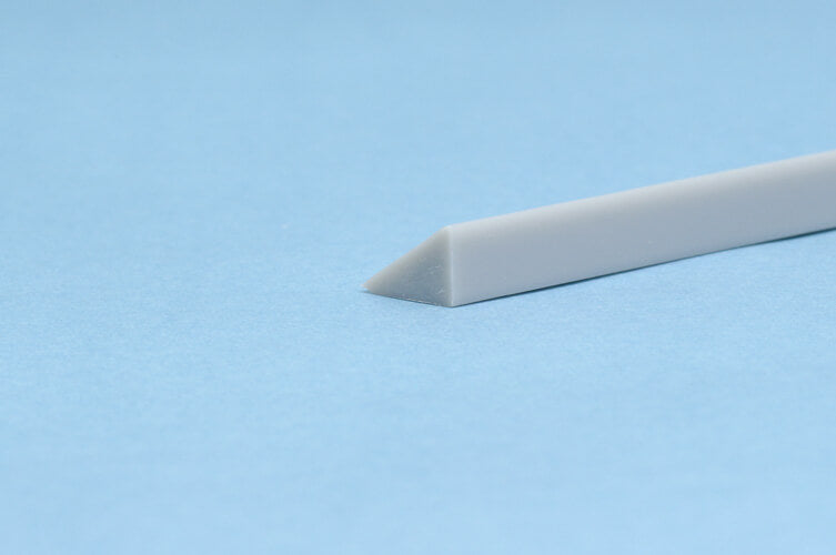 1.0mm Plastic Triangle Bar 2 Gray (1.0mm x 250mm long) (8 pieces)