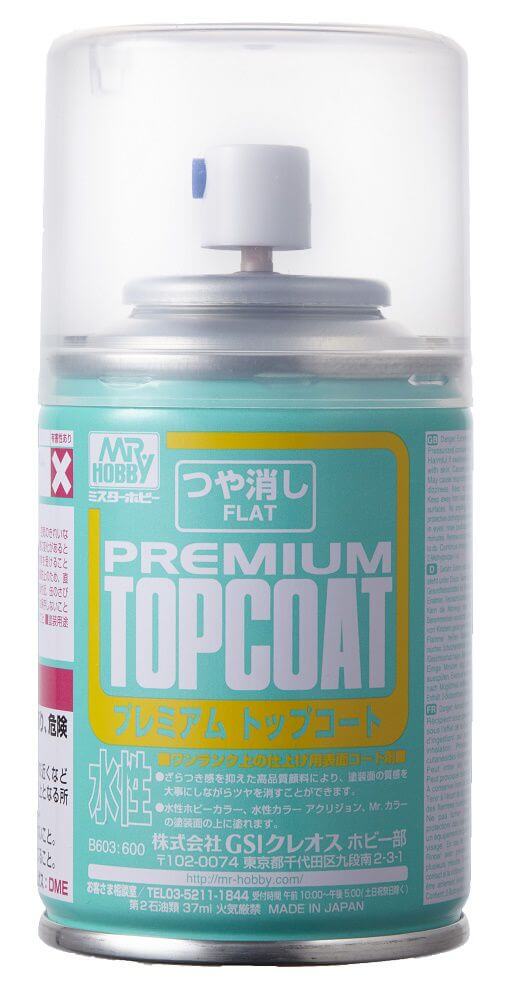 B603 Mr. Premium Topcoat (Aqueous) Flat Spray (88ml)