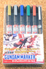 GMS121 Gundam Marker Gundam Metallic Marker Set (5 Colors + 1 Panel Lining Brush Pen)