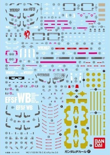 Gundam Decal #097 for 1/100 MG RX-78-2 Gundam ver.3.0