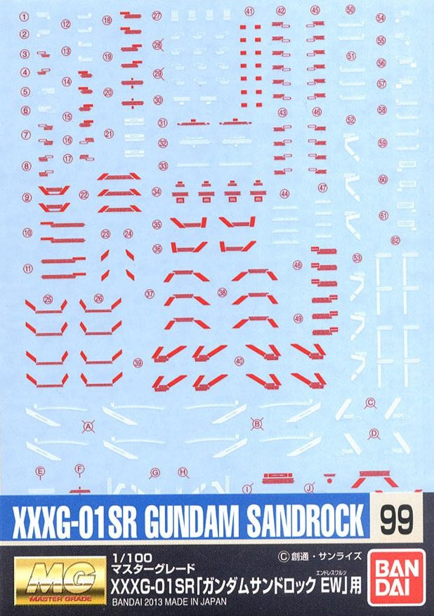 Gundam Decal #099 for 1/100 MG Gundam Sandrock Endless Waltz ver.