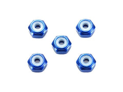 Mini 4WD GUP 2mm Aluminum Lock Nut (Dark Blue, 5 pieces)