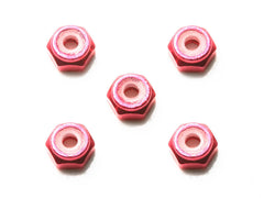 Mini 4WD GUP 2mm Aluminum Lock Nut (Pink, 5 pieces)