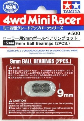 Mini 4WD GUP #344 9mm Roller Ball Bearings (2 pieces)