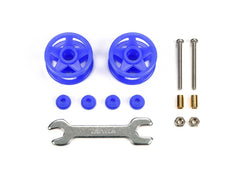 Mini 4WD GUP #532 Low Friction Plastic Double Rollers (Blue, 19-19mm)