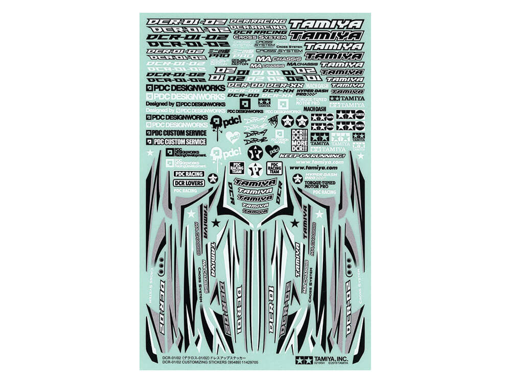 Mini 4WD GUP DCR-01/02 Customizing Stickers (110 x 170mm)