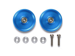 Mini 4WD GUP HG 19mm Aluminum Ball-Race Rollers Blue (Ringless) (2 pieces)