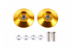 Mini 4WD GUP HG 19mm Tapered Aluminum Ball-Race Rollers Gold (Ringless) (2 pieces)