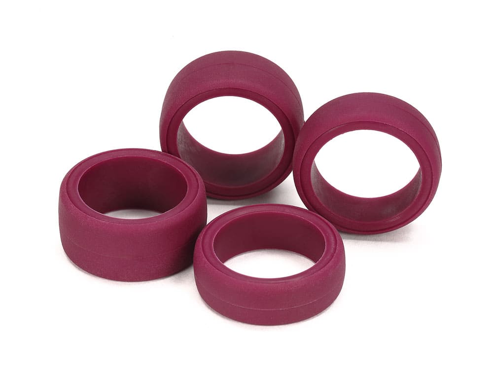 Mini 4WD GUP Low Friction Large Diameter Slick Tires Maroon (4 pieces)