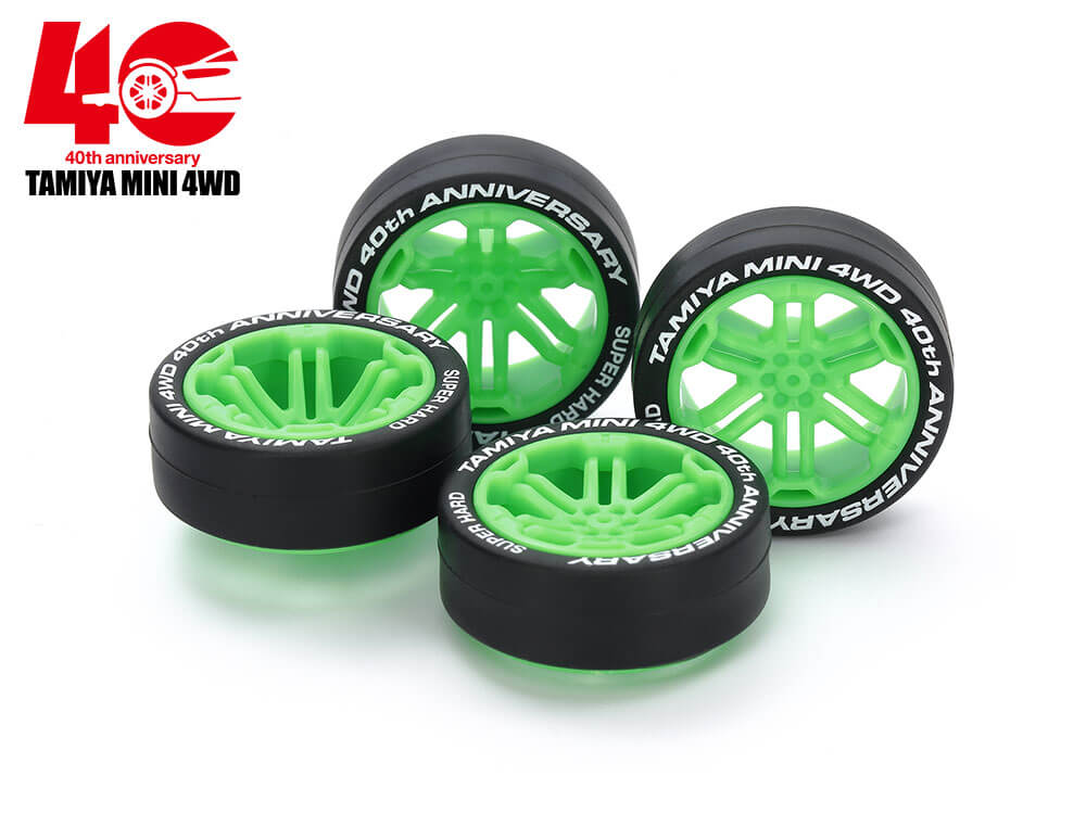 Mini 4WD GUP Super Hard Low Profile Tire & Wheel Set (12 Spoke) Mini 4WD 40th Anniversary