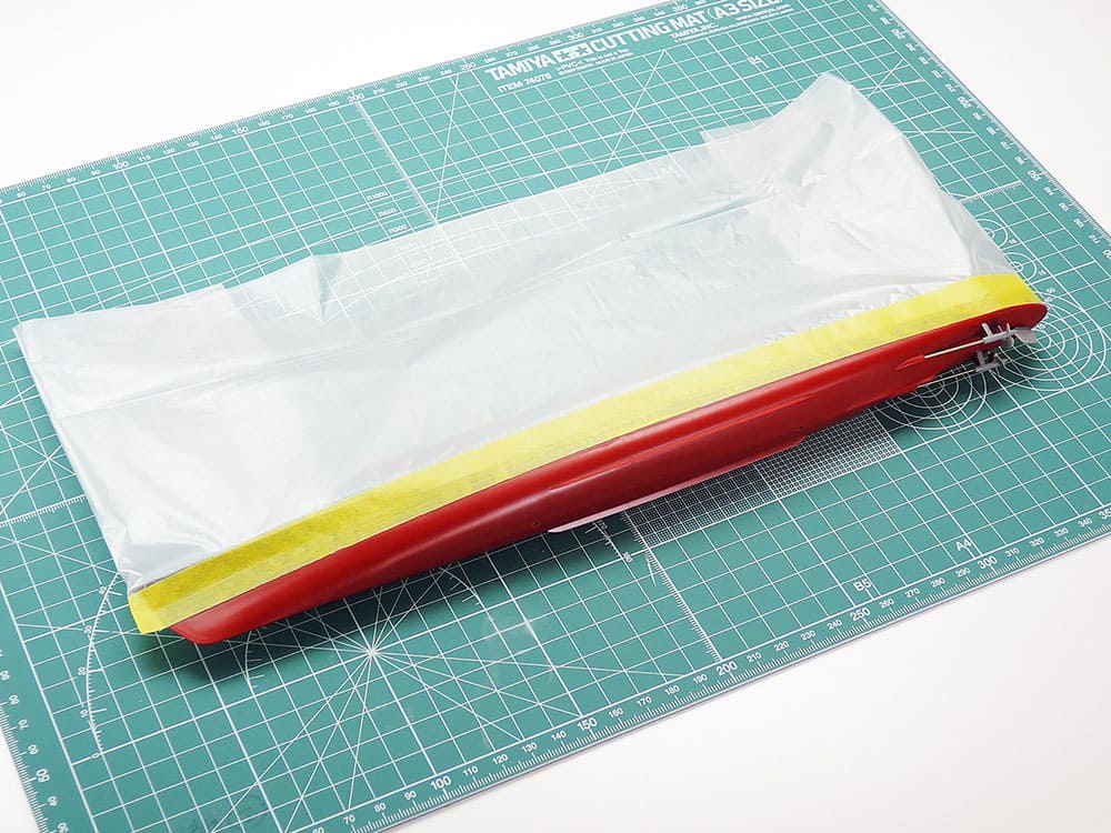 Tamiya Masking Tape with Plastic Sheeting (150mm total width, 10m long)