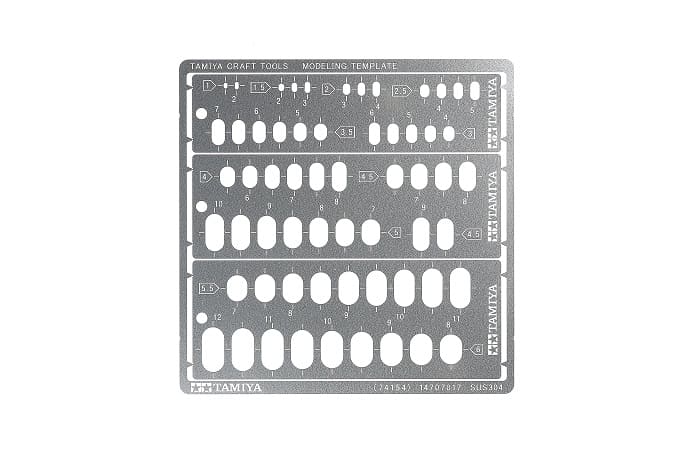 Tamiya Modeling Template (Rounded Rectangles, 1-6mm)